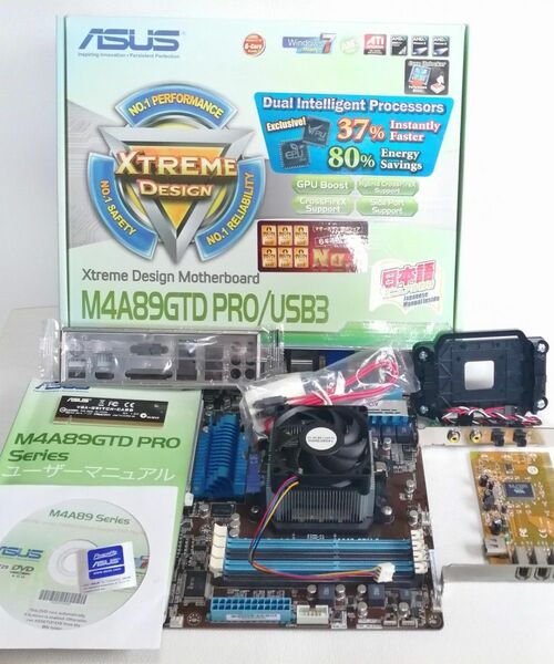 ASUS M4A89GTD PRO/USB3 マザーボード(CPU: Phenom Ⅱ 1065T、IEEEボード付き)