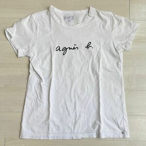 【価格交渉OK】アニエスベー　ロゴTシャツ　半袖　コットン　白　1 s