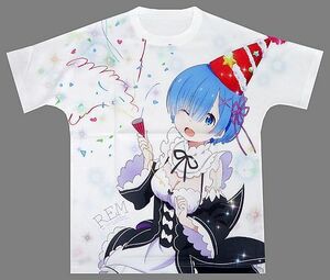 レム 描き下ろし フルグラフィックTシャツ Re：ゼロから始める異世界生活 レムの誕生日生活2017 in 渋谷マルイ 限定品 リゼロ フルカラー