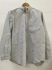 美品 nanamica Shirt ナナミカ ボタンダウンストライプシャツ グレー サイズ L