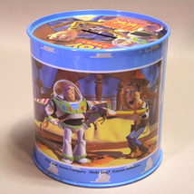 1990年代 当時物 トイ・ストーリー 10万円貯まるBANK ブリキ缶 貯金箱 ( 古い 昔の ビンテージ ディズニー Vintage Toy Story Coin Bank )_画像3