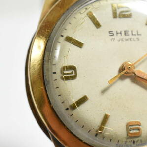 SHELL 17石 自動巻 腕時計 18金 シェル？ 18K 750 3針 アンティーク 難あり .Nの画像3