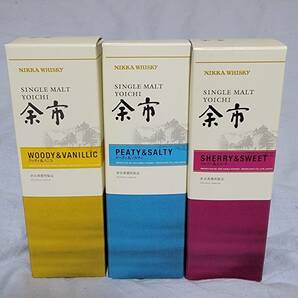 ニッカ余市蒸留所限定ウイスキー500ml x3本セット/シェリー＆スイート,ウッディ＆バニラ,ピーティ＆ソルティ Sherry Sweet Nikkaウイスキーの画像2