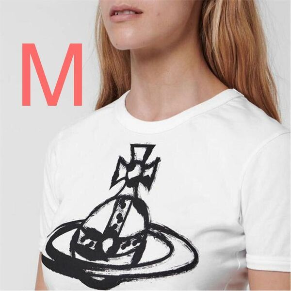 VivienneWestwood☆オーガニックコットン ロゴ オーブ 白Tシャツ M ヴィヴィアン ウエストウッド ホワイト　半袖　日本未入荷