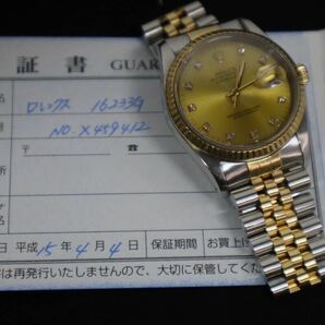 【KH017655.2】ロレックス デイトジャスト16233G 腕時計 時計 自動巻き ROLEX 腕時計 セイコー 黒 ゴールド 金 k18 TAG HEUER SEIKO の画像1