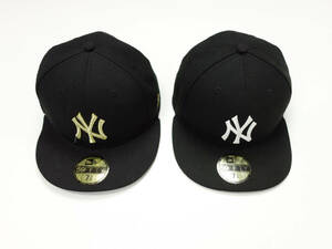 B568/NEWERA/ニューエラ/59FIFTY/59フィフティー/ニューヨークヤンキース/NY/MLB/ブラック系/スナップバック/帽子/2点セット