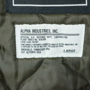 B184/ALPHA INDUSTRIES/アルファインダストリーズ/N-3Bフライトジャケット/ボンバー/オリーブ系/中綿/メンズ/Lサイズの画像7