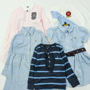 B602/POLO RALPH LAUREN/ポロ/ラルフローレン/ブラウスワンピース/フリルニットトップス/5枚セット売り/まとめ売り/キッズ/女の子/100 3 2の画像1