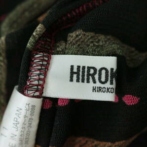 B808/HIROKO BIS/ヒロコビス ヒロココシノ/日本製/ハイネック長袖メッシュトップス/総柄/レディース/11サイズの画像5