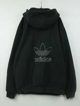 B158/Adidas Originals/アディダスオリジナルス/PLRFLEECE HOODY/ポーラフリースフーディージャケット/トレフォイルロゴ/メンズ/Mサイズ_画像2