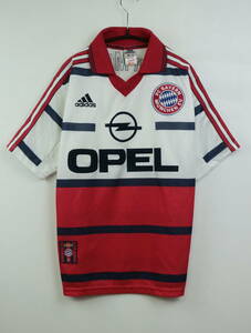 B337/Adidas/アディダス/イギリス製/Bayern Munich/バイエルンミュンヘン/ゲームシャツ/YOUTH L/98-00/90S/サッカー/ユニフォーム