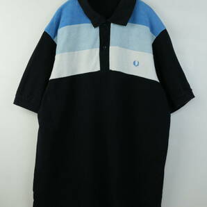 B487/Fred Perry/フレッドペリー/ポルトガル製/コットン半袖ポロシャツ/ブラック系マルチカラー/メンズ/Lサイズの画像1