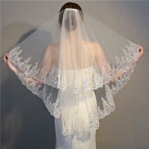 【大人気】ウェディングベール　ショートベール　二層　コーム付き　ベールダウン 結婚式 ブライダル 刺繍