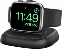 ブラック NEWDERY Apple Watch用充電器 ワイヤレス充電スタンド マグネット式 アップルウォッチ 用 急速充電器 _画像1
