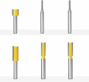 6本 ストレートビット CSOOM 6本組 トリマービットセット 超硬ルータービット 軸径6mm き 飾り面加工 木工トリマービッ