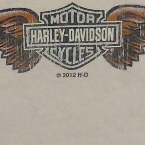 ハーレーダビッドソン 半袖Tシャツ XLサイズ相当 カーキ 2012年製 バイカー モーターサイクル Harley Davidson ビンテージ 古着の画像7