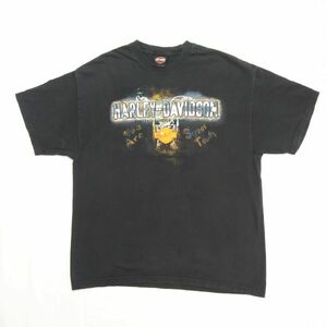 ハーレーダビッドソン 半袖Tシャツ XLサイズ ブラック USA製 2004年製 バイカー モーターサイクル Harley Davidson ビンテージ 古着