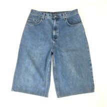 POLO JEANS ハーフパンツ 裾カットオフ W32 90's ヴィンテージ デニム USA製 POLO Ralph Lauren メンズ M相当 青 アメリカ製 ポロジーンズ_画像1