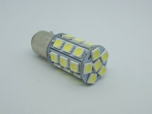 ＜LEDW03W-008＞ LED ブレーキ・テールライト 用　ダブル球　27SMD 6000Ｋ 白色　(BAY15d) 　１８／５Ｗ、２１／５Ｗ電球