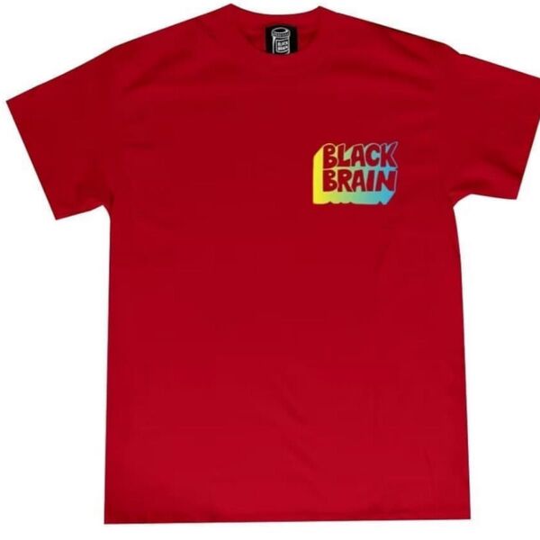 BLACK BRAINブラックブレイン 半袖Tシャツ 赤 ユニセックス M