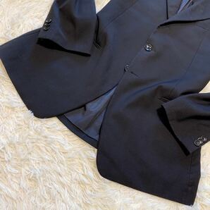 希少/2XL相当！ARMANI COLLEZIONI アルマーニ コレツォーニ テーラードジャケット ウール メンズ 52 大きいサイズ イタリア製 黒 ブラックの画像4