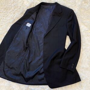 希少/2XL相当！ARMANI COLLEZIONI アルマーニ コレツォーニ テーラードジャケット ウール メンズ 52 大きいサイズ イタリア製 黒 ブラックの画像1