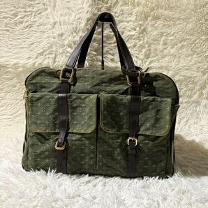 LOUIS VUITTON ルイヴィトン モノグラムミニ ルイーズ 2way ショルダー ボストンバッグ 旅行カバン キャンバス レザー TST カーキ M42322の画像2