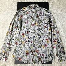 希少/L相当★GUCCI JOJO Flora Collection ジョジョの奇妙な冒険 コラボ 限定品 グッチ フローラコレクション 花柄 長袖シャツ イタリア製_画像4