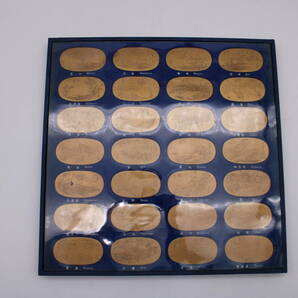 広重 東海道五十三次 銅メダル 銅製 ブロンズ ５６枚 保管ケース 冊子付 コレクション 小判 レプリカの画像2