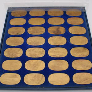 広重 東海道五十三次 銅メダル 銅製 ブロンズ ５６枚 保管ケース 冊子付 コレクション 小判 レプリカの画像5