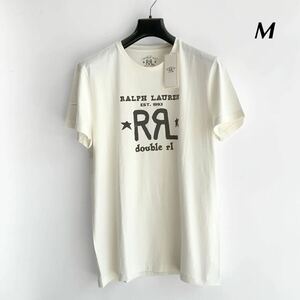 人気商品 新品 DOUBLE RL RRLダブルアールエル ラルフローレン ロゴ クルーネック Tシャツ カットソー 無地 半袖 ホワイト Mサイズ