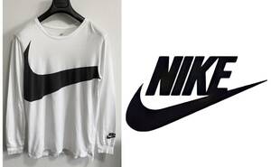 ナイキ NIKE ビッグスウッシュロゴ L/Sコットンカットソー ロンT WHITE