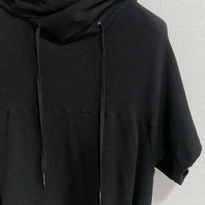 定価26,400円JULIUSユリウスROUND HOODIE 18S/S ワッフル生地 吸水速乾性クロスドネックパーカーRickOwensDRKSHDWdevoaの画像4