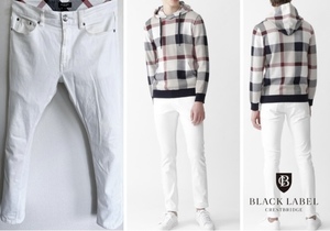 定価25,300円BLACK LABEL CRESTBRIDE ブラックレーベルクレストブリッジ/ハイストレッチ スキニーホワイトデニム76burberry