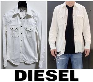 ※定価38,500円DIESELディーゼルD-LEOダメージ加工ホワイトデニムシャツjoggKROOLEYTHOMMERSTRUKT