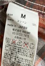 レミレリーフ REMI RELIEFフラワースタッズ ヴィンテージ加工 チェックシャツ ORANGE ロンハーマン DIESEL needles_画像8