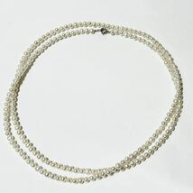 ベビーパール ロング ネックレス 留め具 925 STERLING シルバー_画像1