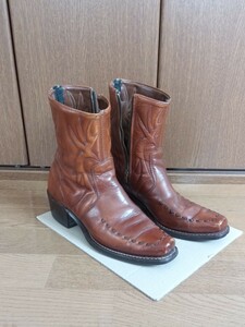 美品 本革 サイドジップ　ブーツ 7.5D　 25.5cm TALONジップ 70年代　アメリカ製　GOAST BOOTS メンズ　レディース　ヴィンテージ