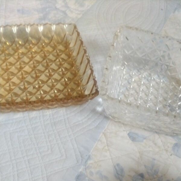 昭和レトロアゼリアガラス皿２枚