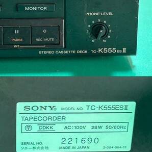 SONY TC-K555ES II  ソニーオーディオ機器 カセットデッキ通電確認済みその他動作未確認シャンクの画像3