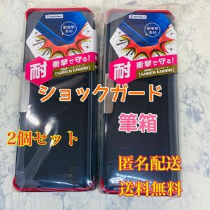 デビカ 筆箱 ショックガード 両面筆入れ ブラック ペンケース　ペンポーチ　文房具　文具　筆記用具　2ドア　衝撃ガード