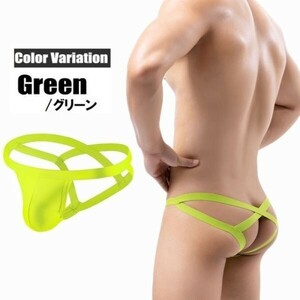  free shipping men's ero underwear ero pants cook ring T-back lack crack correction underwear M green TK0013