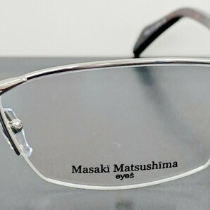 マサキマツシマ Masaki Matsushima MF-1240 ③グレー/ブラック・レッドパール 58 ナイロール ハーフリム 日本製 ケース付き 新品の画像4
