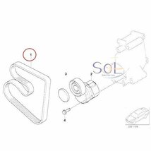 VW イオス(1F7 1F8) ゴルフプラス5(5M1 521) ゴルフ5(1K1 1K5) オルタネーター側 ファンベルト 6PK1733 6Q0260849A 出荷締切18時_画像2