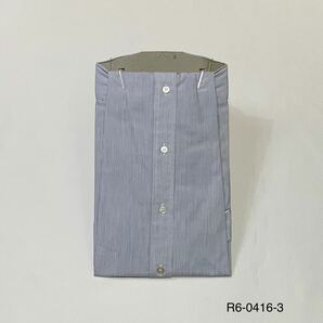 (未使用) amex アメックス // 福助 / 形態安定 半袖 ストライプ柄 バックサイドダーツ入り シャツ・ワイシャツ (白×青) サイズ 41-Lの画像2