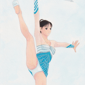 舞華 手描きイラスト複製画 #029 アクアマリンⅡ 新体操 レオタードの画像2