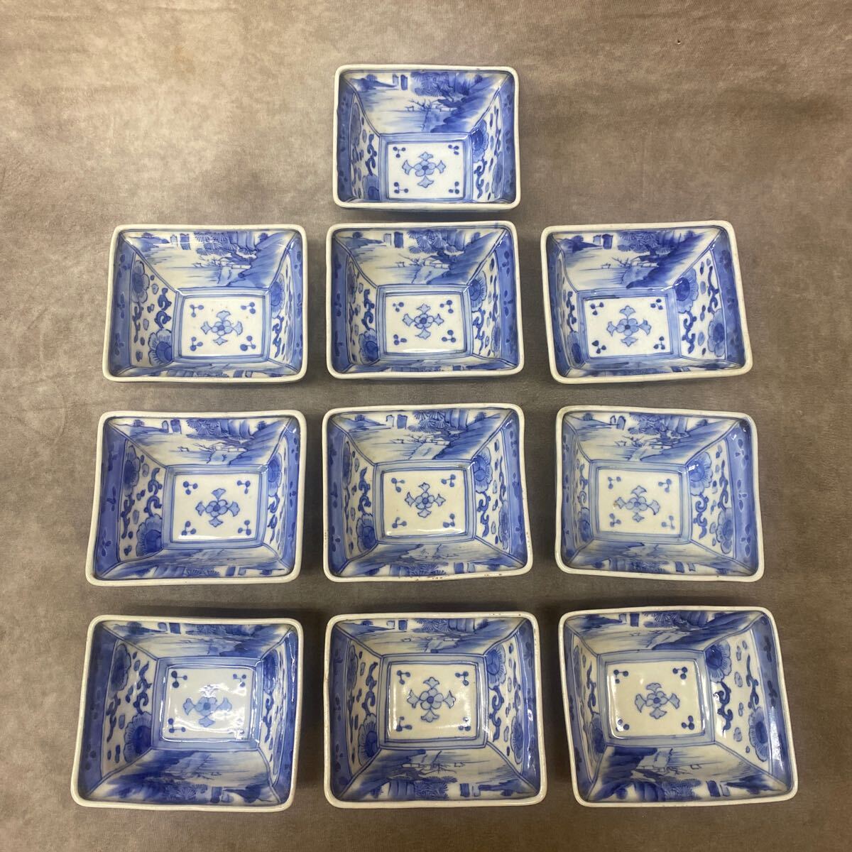 古伊万里　染付　大鉢　鶴　波　うさぎ　松竹梅　骨董 古伊万里 染付 大鉢 鶴 波 うさぎ 松竹梅 骨董