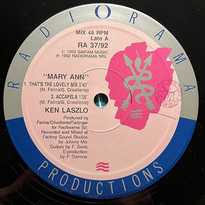 Ken Laszlo / Mary Ann [Radiorama Productions RA 37/92] イタリア盤 イタロディスコ レア盤の画像3