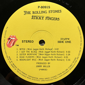 The Rolling Stones / Sticky Fingers [Rolling Stones Records P-8091S] 国内盤 日本盤 ジッパー付きジャケ 盤ジャンクの画像8