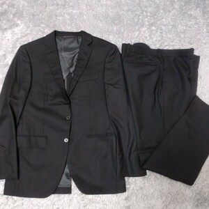 スーツカンパニー SUITSCOMPANY ウール セットアップ スーツ メンズ M 黒 ブラック